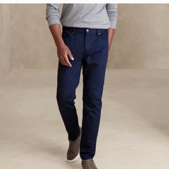 Banana Republic Men's The Traveler Slim Fit Preppy Navy Pant Size 33x34 - Picture 1 of 9